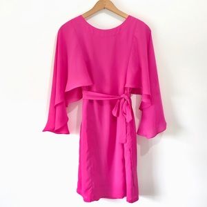 MM COUTURE • Cape Sleeve Tie Waist Dress